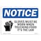 Signmission OSHA Sign, Gloves Must Be Worn When Touching With Symbol, 7in X 5in Decal, 7" W, 5" H, Landscape OS-NS-D-57-L-13117 - alternate 1